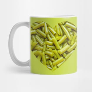 Green Beans Food Photograph Heart Mug